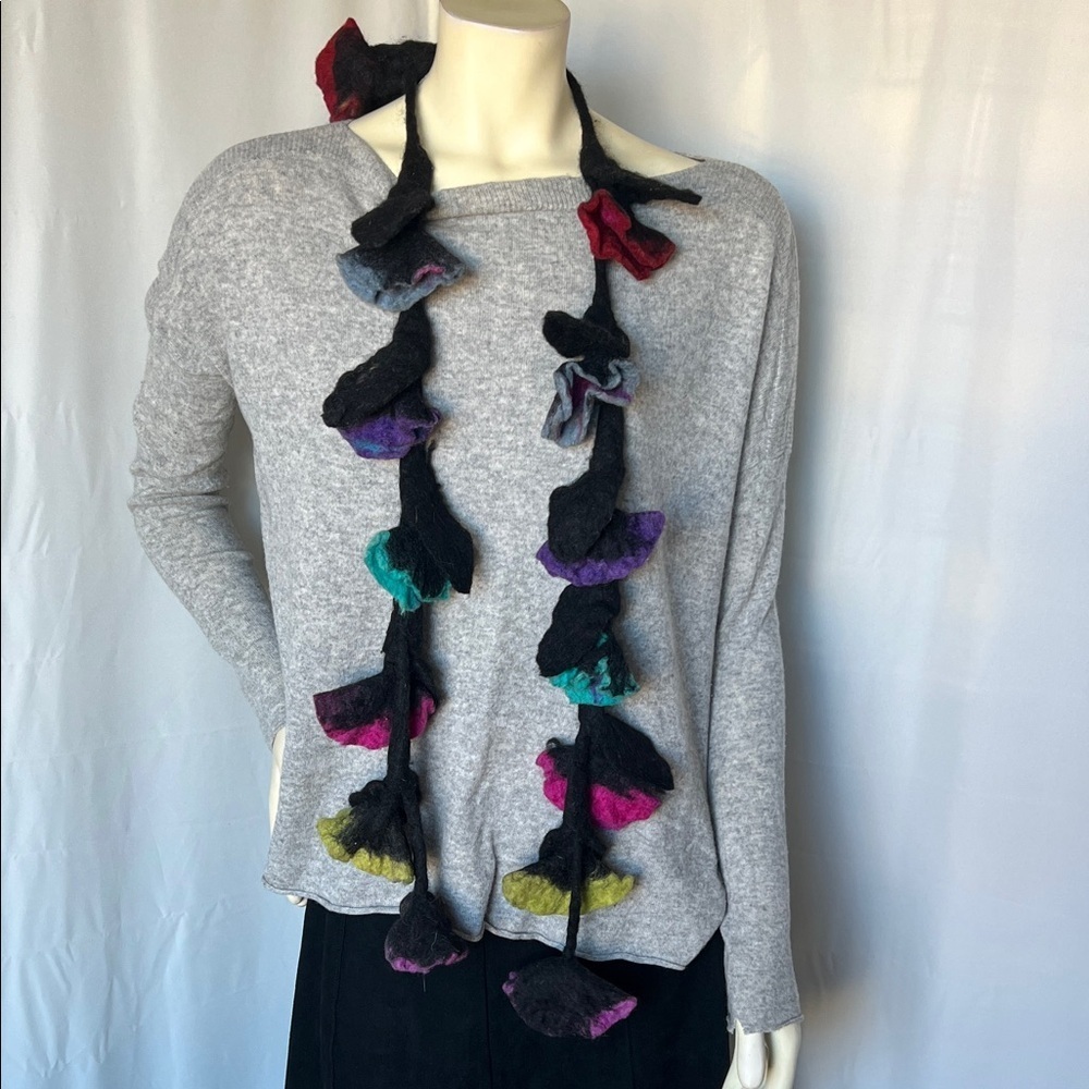 Handmade Wool Flower Scarf
